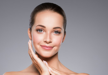 Beauty woman face healthy skin concept