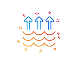Evaporation line icon. Global warming sign. Waves symbol. Gradient design elements. Linear evaporation icon. Random shapes. Vector