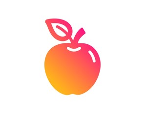 Apple icon. Fresh fruit sign. Natural food symbol. Classic flat style. Gradient apple icon. Vector