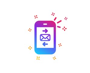 Mail icon. Smartphone communication symbol. Business chat sign. Dynamic shapes. Gradient design mail icon. Classic style. Vector