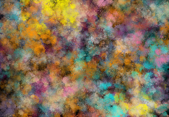 Abstract watercolor brush spatter bot digital art painting soft focus for texture background