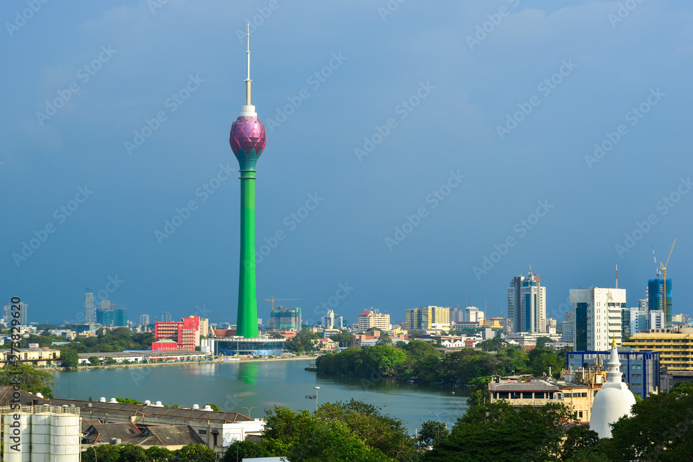 Wall mural lotus tower in colombo, sri lanka