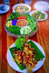 spicy food and vegetable