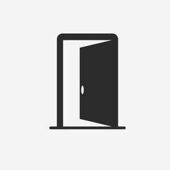 Open door icon. Exit icon. Push door concept icon for website, logo, app, game, ui.