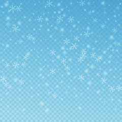Sparse glowing snow Christmas background. Subtle f