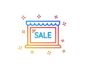 Sale line icon. Shopping store discounts sign. Clearance symbol. Gradient design elements. Linear sale icon. Random shapes. Vector