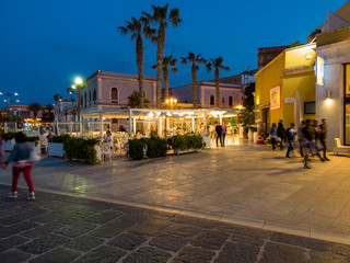 Naklejka premium Restaurants at the The old town, Brindisi, Apulia, Italy June 2019