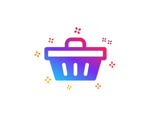 Shopping cart icon. Online buying sign. Supermarket basket symbol. Dynamic shapes. Gradient design shopping basket icon. Classic style. Vector