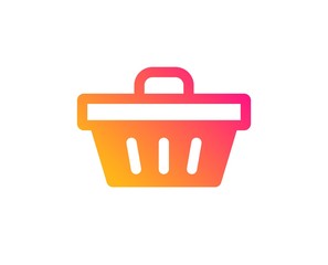 Shopping cart icon. Online buying sign. Supermarket basket symbol. Classic flat style. Gradient shopping basket icon. Vector