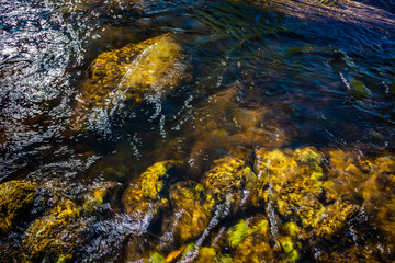 Stones are in the lake