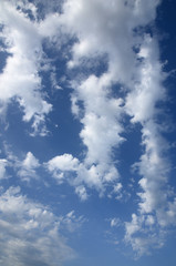 Blue cloudy sky.Background