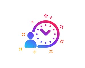 Time management icon. Clock sign. Dynamic shapes. Gradient design time management icon. Classic style. Vector