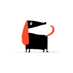 Funny dog, sketch for your design