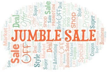 Jumble Sale Word Cloud. Wordcloud Made With Text.