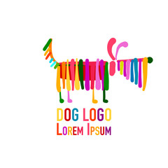 Funny dog, colorful logo for your design