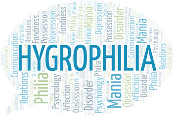 Hygrophilia word cloud. Type of Philia.