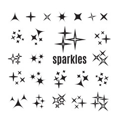 Sparkle lights stars set. Glowing light effect star. Sparkle lights vector