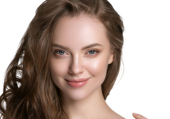 Fototapeta premium Beauty woman facehealthyskin natural makeup cosmetic concept