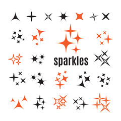 Icon sparkle line. Bright firework, decoration twinkle, shiny flash