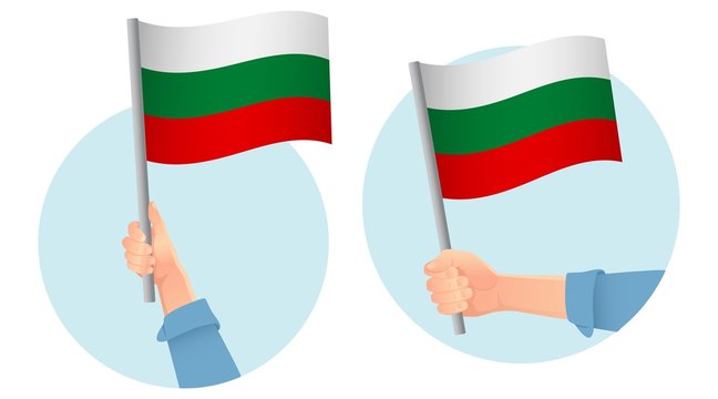 Bulgaria flag in hand icon
