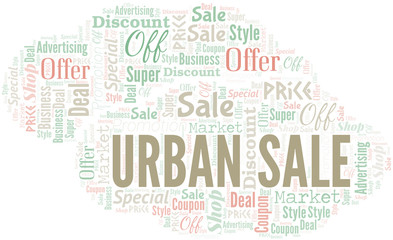 Fototapeta premium Urban Sale Word Cloud. Wordcloud Made With Text.