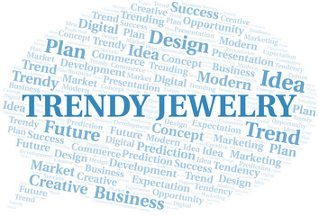 Trendy Jewelry word cloud. Wordcloud made with text only.