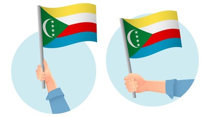 Comoros flag in hand icon