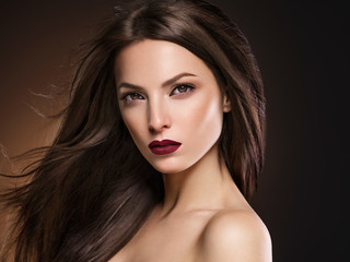 Beautiful hair woman long hairstyle model beauty concept female portrait