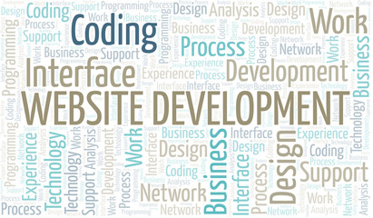 Website Development word cloud. Wordcloud made with text only.