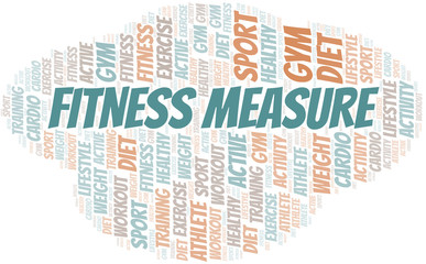 Fototapeta premium Fitness Measure word cloud. Wordcloud made with text only.