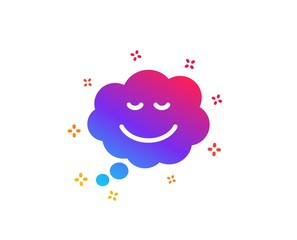 Comic speech bubble with Smile icon. Chat emotion sign. Dynamic shapes. Gradient design speech bubble icon. Classic style. Vector