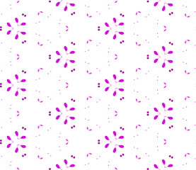 Pink splatter seamless pattern. Hand drawn waterco