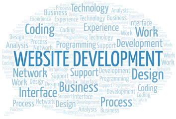 Website Development word cloud. Wordcloud made with text only.