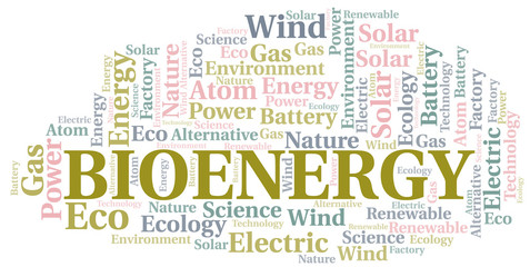 Bioenergy word cloud. Wordcloud made with text only.