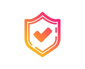 Check mark icon. Accepted or Approve sign. Tick shield symbol. Classic flat style. Gradient confirmed icon. Vector