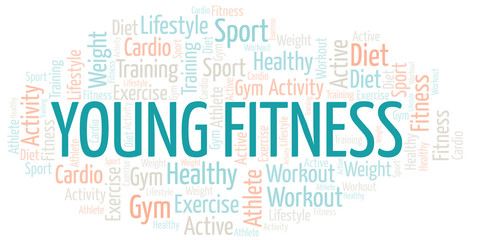 Young Fitness word cloud. Wordcloud made with text only.