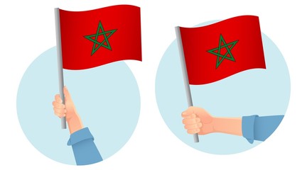 Morocco flag in hand icon