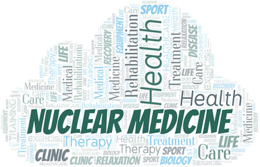 Obraz premium Nuclear Medicine word cloud. Wordcloud made with text only.