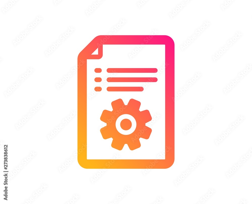 Poster technical documentation icon. instruction sign. classic flat style. gradient technical documentation