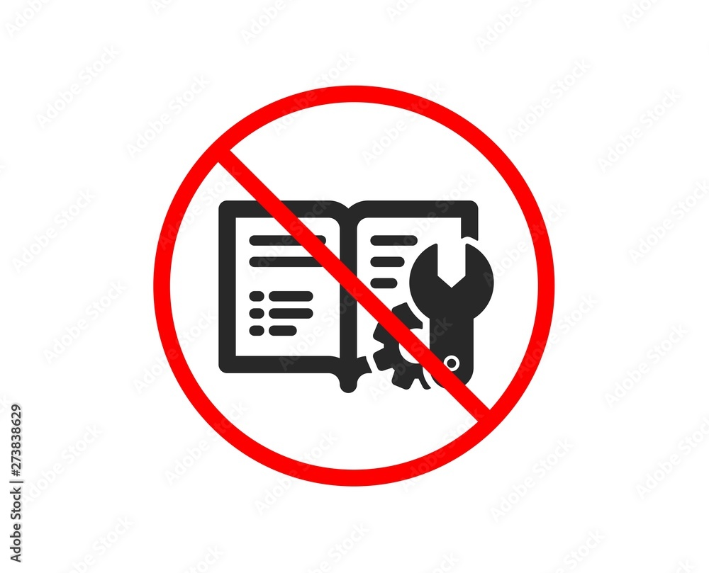 Poster no or stop. engineering documentation icon. technical instruction sign. prohibited ban stop symbol. 