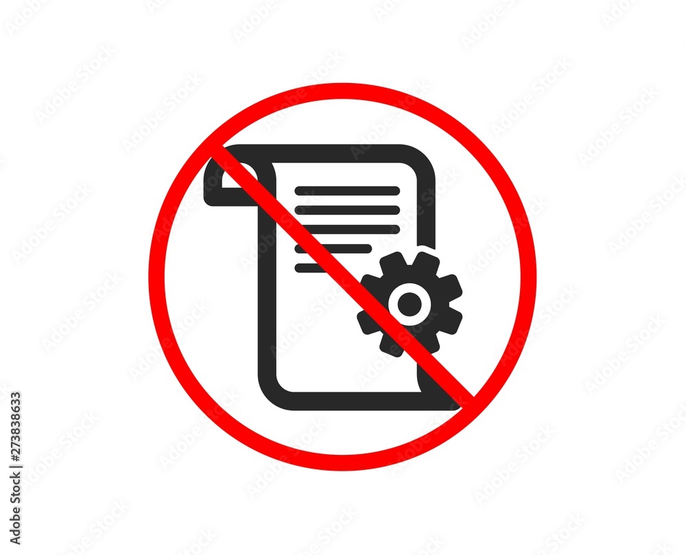 Poster no or stop. technical documentation icon. instruction sign. prohibited ban stop symbol. no technical