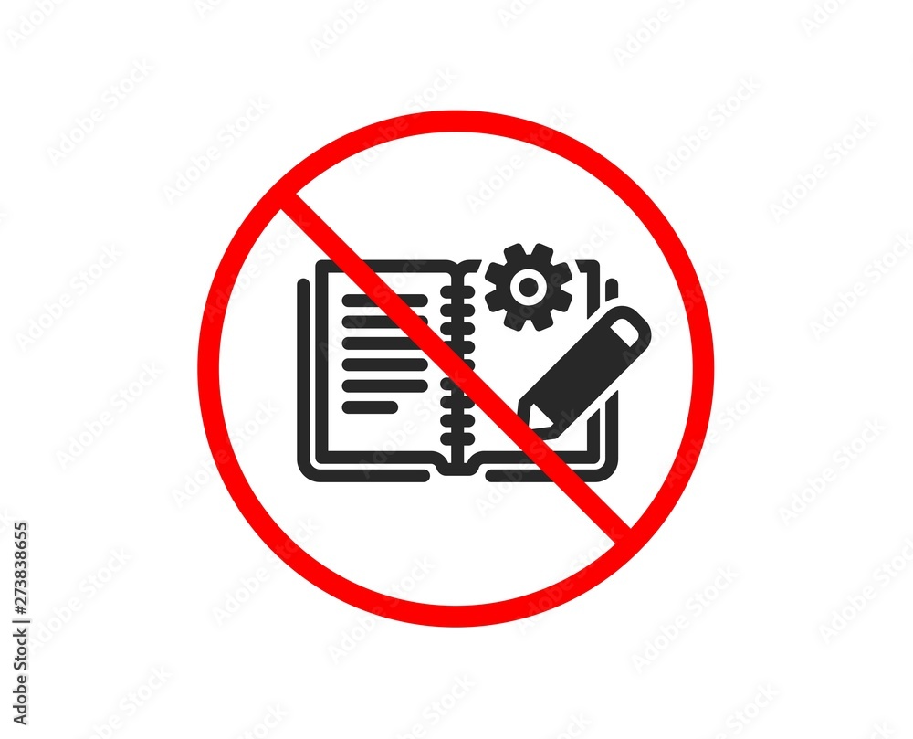 Poster no or stop. engineering documentation icon. technical instruction sign. prohibited ban stop symbol. 