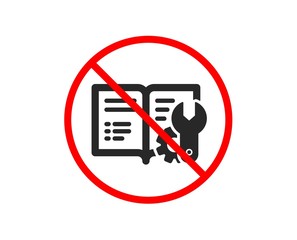 No or Stop. Engineering documentation icon. Technical instruction sign. Prohibited ban stop symbol. No engineering documentation icon. Vector