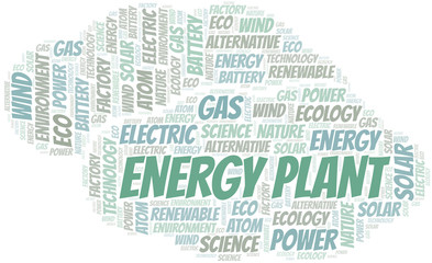 Energy Plant word cloud. Wordcloud made with text only.