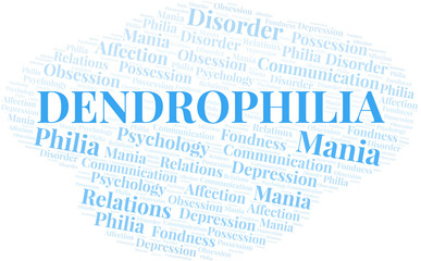 Dendrophilia word cloud. Type of Philia.