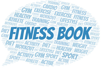 Obraz premium Fitness Book word cloud. Wordcloud made with text only.