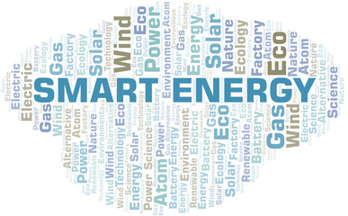 Fototapeta premium Smart Energy word cloud. Wordcloud made with text only.