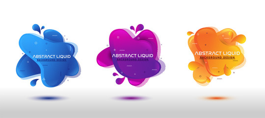 modern abstract dynamic fluid liquid set