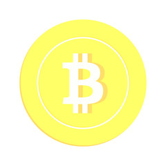 Bitcoin, internet currency coin isolated on white 