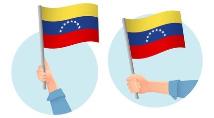 venezuela flag in hand icon